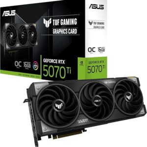 asus tuf gaming geforce rtx ™ 5070 ti 16gb gddr7 oc edition (pcie® 5.0, hdmi®/dp 2.1, 3.125 ranuras, componentes de grado militar, revestimiento protector de pcb, tuf rtx5070ti o16g gaming